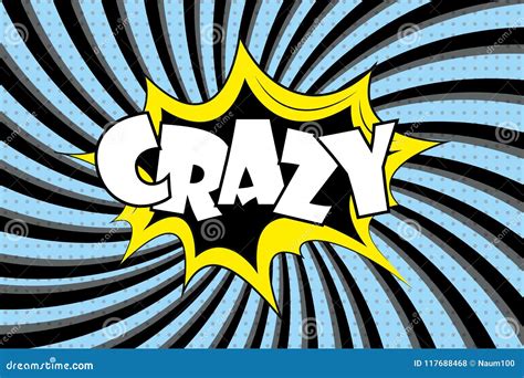 Crazy - Text in Retro Comic Style. Stock Vector - Illustration of ...