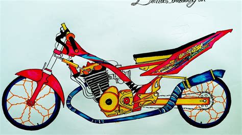 Sketsa Gambar Motor Drag Mewarnai - IMAGESEE