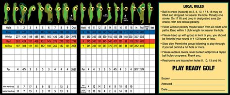 Clear Lake Golf Course | Scorecard