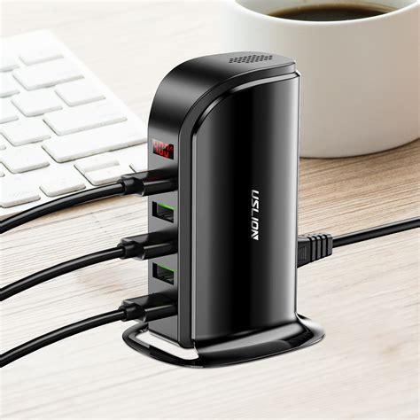 Uslion 5 Port Multi Smart USB Charger HUB LED Display USB Charging ...