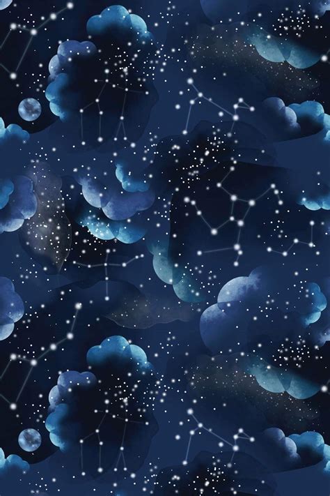 Blue Aesthetic Stars Peel and Stick Wallpaper or Non-pasted