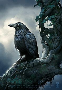 Quoth The Raven, Raven Bird, Gothic Art, Halloween Art