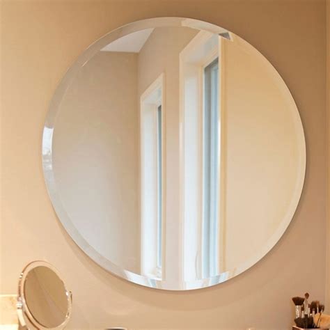 Buy Glass Frameless Round Beveled Edge Wall Mirror 05 mm thickness for bathrooms, make up mirror