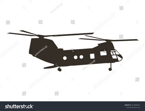 Chinook Helicopter Flying Back Foor Open Stock Vector (Royalty Free) 1919889941 | Shutterstock