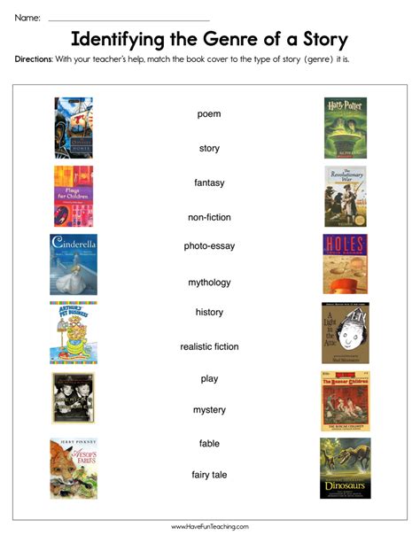 Types Of Genres Worksheets