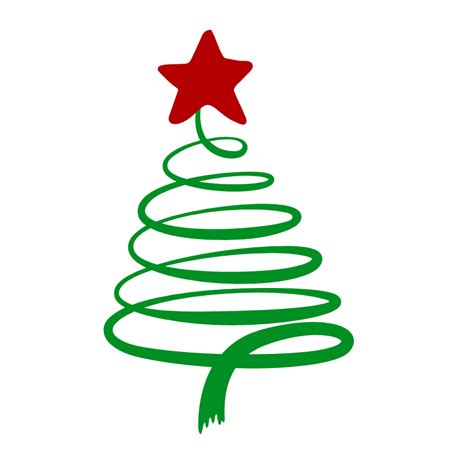 Swirly Christmas Tree With Star, Holiday Free Svg File - SVG Heart