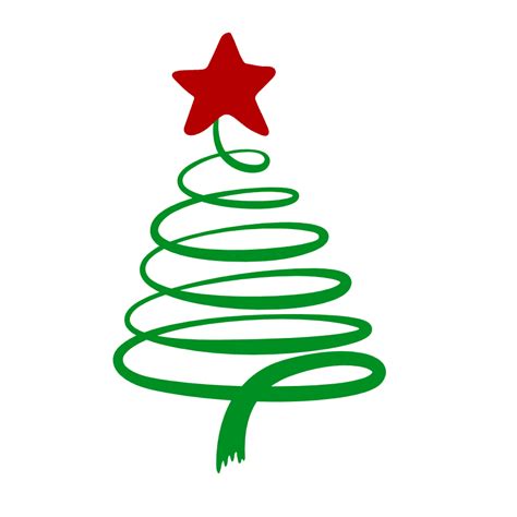 Swirly Christmas Tree With Star, Holiday Free Svg File - SVG Heart