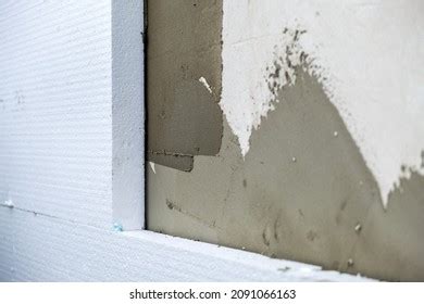 Installation Styrofoam Insulation Sheets On House Stock Photo ...