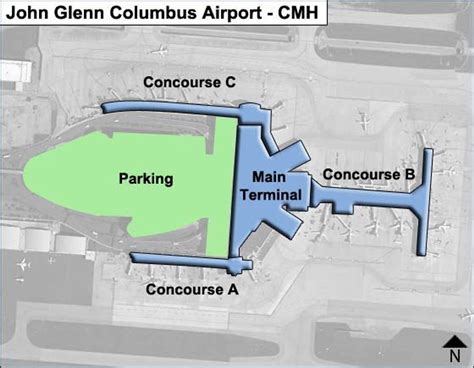 John Glenn Columbus Airport CMH Concourse A Map