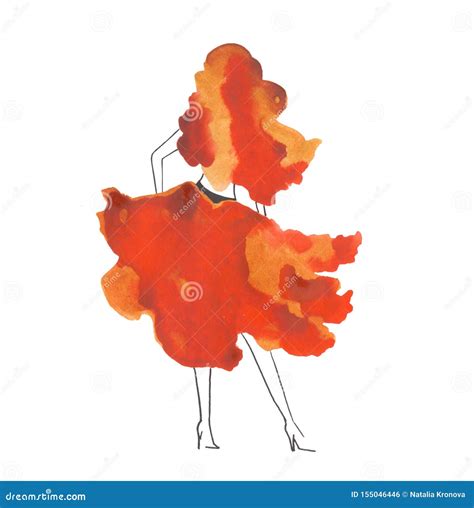 Watercolor Silhouette of Girl Isolated on White Background. Stock Illustration - Illustration of ...