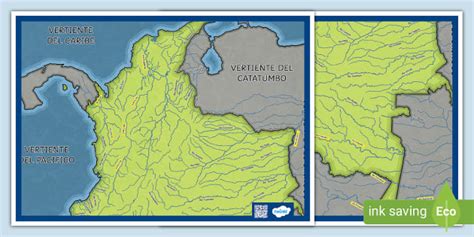 Mapa de los ríos de Colombia para imprimir (teacher made)