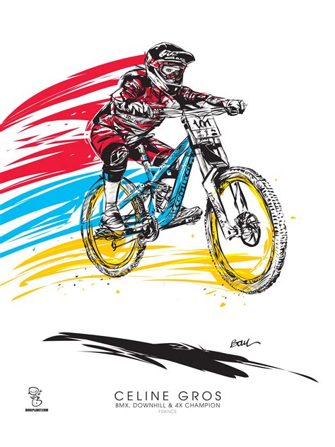 Céline GROS Downhill Champion Artworks BOUL | Velo dessin, Art sur vélo ...