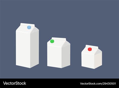 Three different size milk carton Royalty Free Vector Image