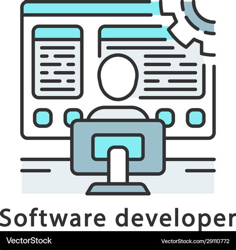 Software developer color icon coder Royalty Free Vector