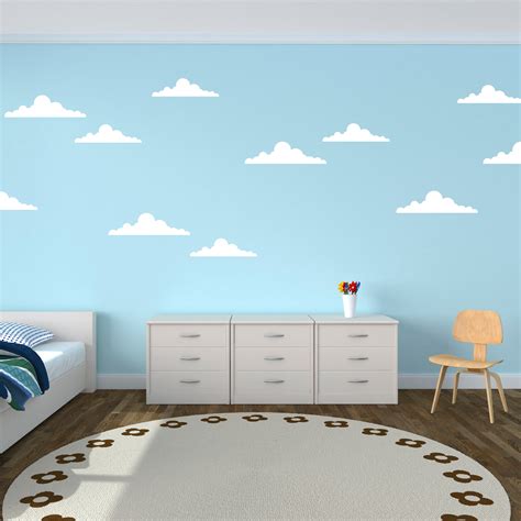 Large Set of Retro Cloud Wall Stickers - Toy Story Clouds Wall Sticker ...