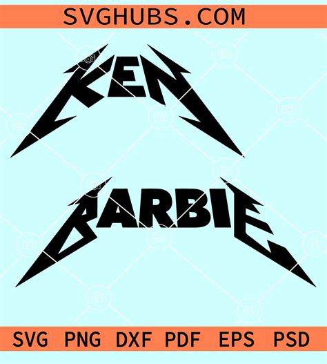 Metal Rock Ken Barbie Logo SVG Barbie And Ken SVG,, Barbie Movie SVG