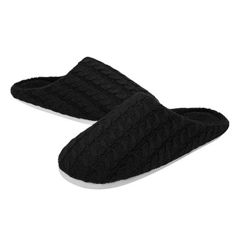 Men's Memory Foam Slippers with Fuzzy Plush Lining, Slip on House Slippers with Indoor Outdoor ...