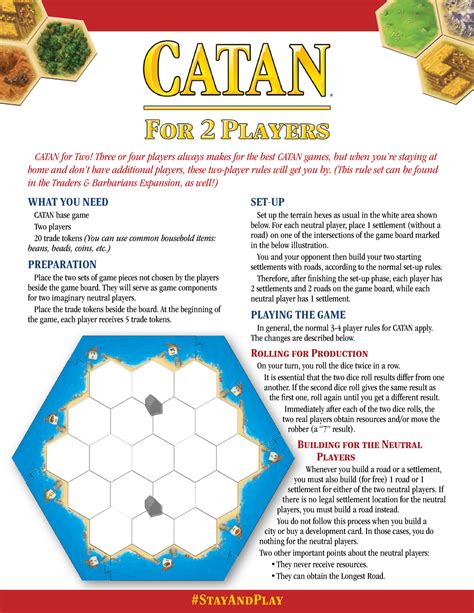 Catan for 2 players rules used for groups of 2 - CATAN for Two! Three ...