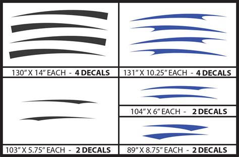 Vinyl Graphics Decal Wrap Kit Large Stripes for Motorhome RV Trailer ...