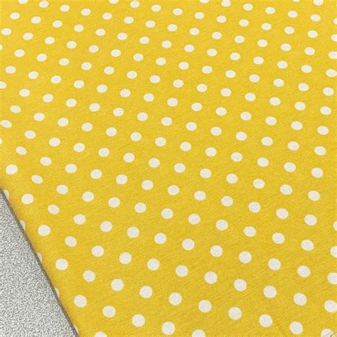 Yellow Polka Dot Fabric Water Resistant Cotton Canvas Outdoor - Etsy