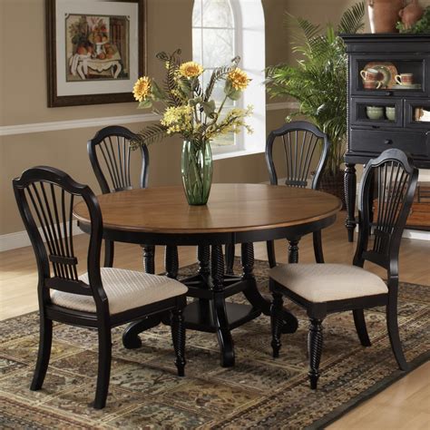 Hillsdale Wilshire 5 Piece Dining Set | Round dining table sets, Dining table black, Oval table ...