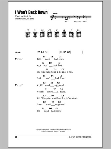 I Won't Back Down | Sheet Music Direct
