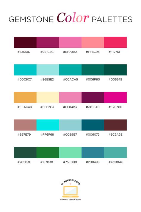 Color Palettes for Web, Digital, Blog & Graphic Design with Hexadecimal ...