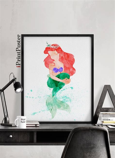 Ariel print Princess Ariel Watercolor Mermaid Disney