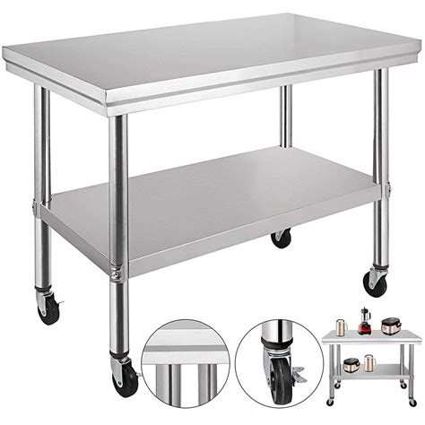 24 x 30 x 32 Inch Stainless Steel Work Table with casters Heavy Duty Work Table - Walmart.com
