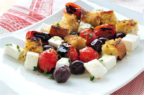 Blistered Tomato Salad :: grilled grape tomatoes, goat's milk feta, gaeta olives, grilled bread ...