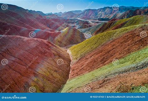 Rainbow Mountains in Zhangye National Geopark Stock Image - Image of ...