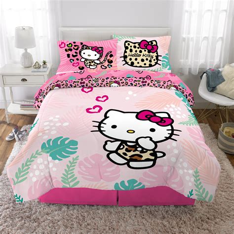 Hello Kitty Kids Microfiber Bed-in-a-Bag Bedding Bundle Set, Comforter and Sheets, Pink ...