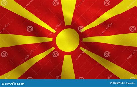 Macedonia Flag FYROM stock illustration. Illustration of patriotic ...