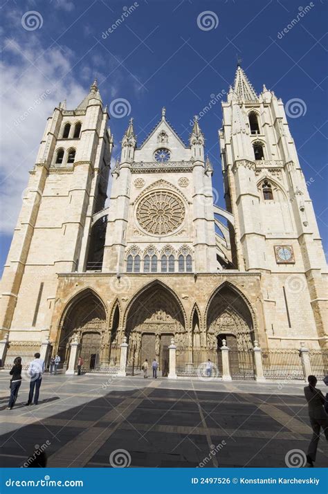 Cathedral In Leon Spain Royalty Free Stock Image - Image: 2497526