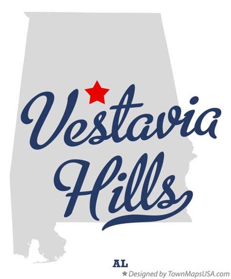 Map of Vestavia Hills, AL, Alabama