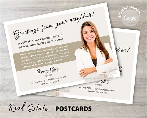 Real Estate Postcard Template, Realtor Hello Heighbor Card, Real Estate Marketing, Realtor ...