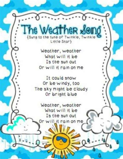 The weather song | Ideas for the Kiddos | Pinterest | Weather song, Weather and Songs