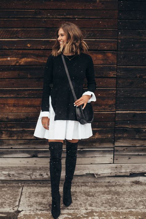 Black & White Sweater Dress - Wanderlust Out West