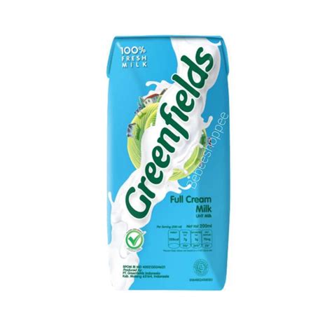 Promo Susu Uht Greenfields Full Cream 1 Dus Isi 200 Ml | Susu Greenfields Plain Kartonan ...