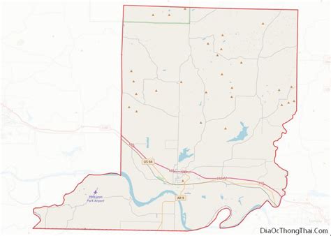 Map of Conway County, Arkansas