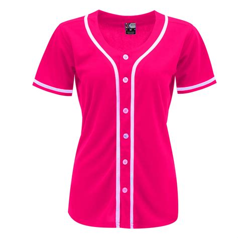 Blank Hot Pink Baseball Jersey for Women | Plain Jersey