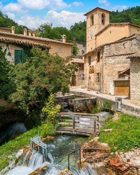 The idyllic village of Rasiglia, near Foligno, in the Umbria region of Italy. #rasiglia #umbria ...