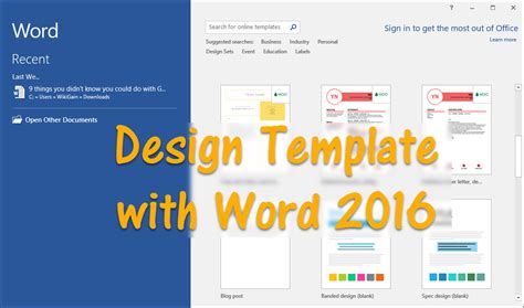 How to Design Template with Word 2016 - wikigain