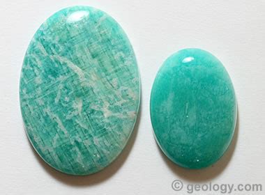 Amazonite: A bluish-green gem mineral. A microcline feldspar