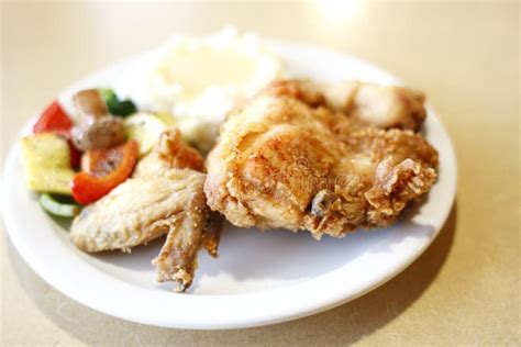 Fried chicken with sides stock photo. Image of breast - 16845986