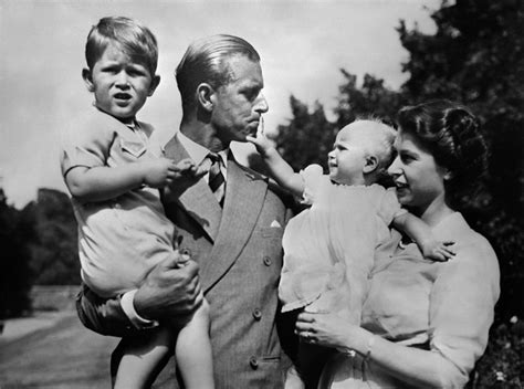 The royal couple with two of their children, Prince Charles and ...