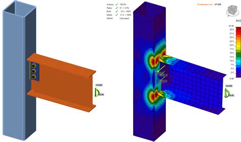 Stiffness analysis - W to HSS moment connection | IDEA StatiCa