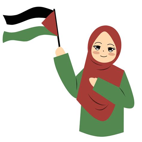 Girl waving palestine flag 33541191 PNG