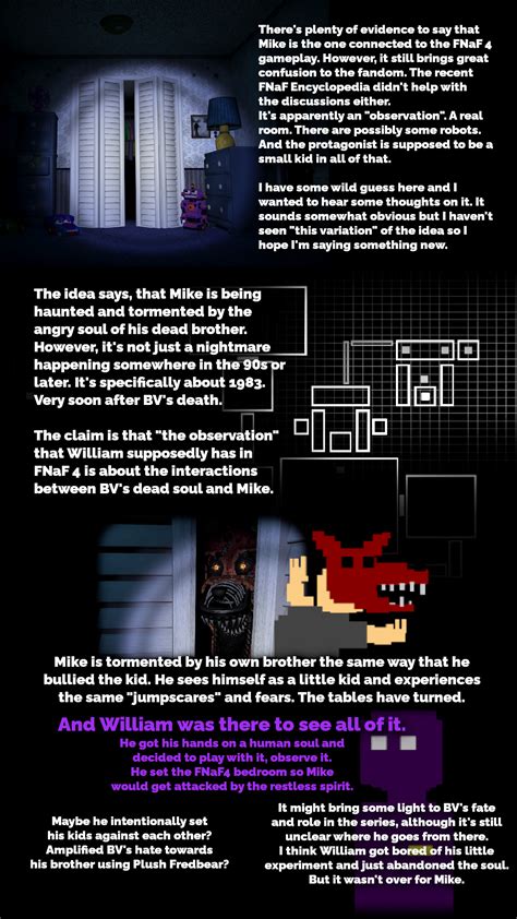 A sudden idea about FNaF4 gameplay. The "observation" of Mike and BV ...