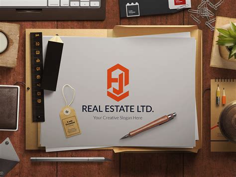 real estate logo and business card on Behance